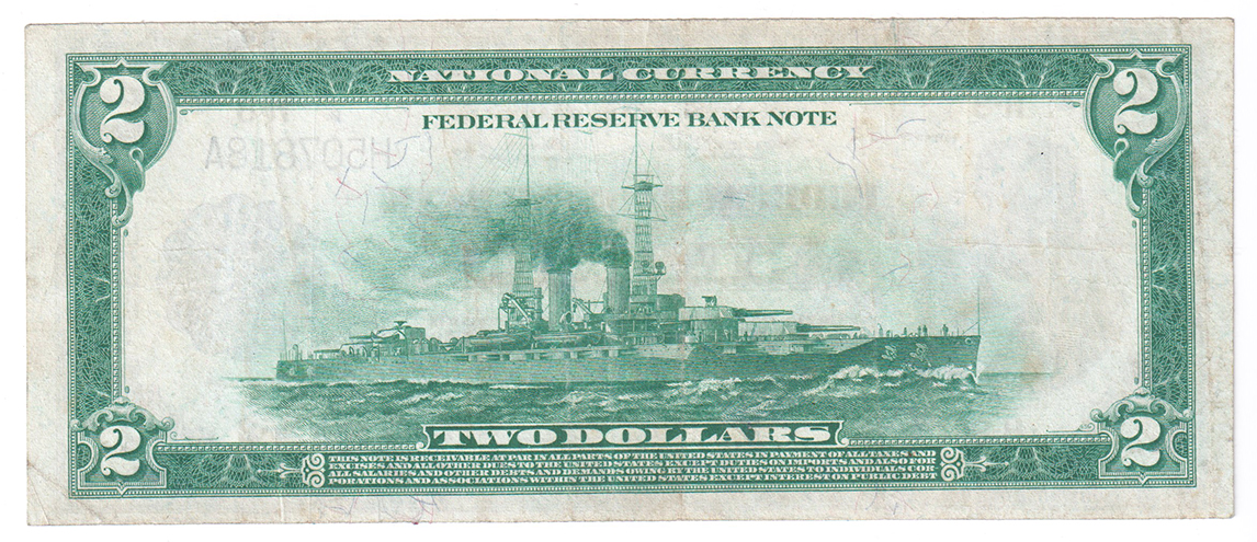 1918 $2 St. Louis Battleship - VF
