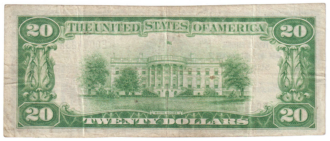 1929 $20 Type 1 - Sullivan, IN Charter #5392 - VF