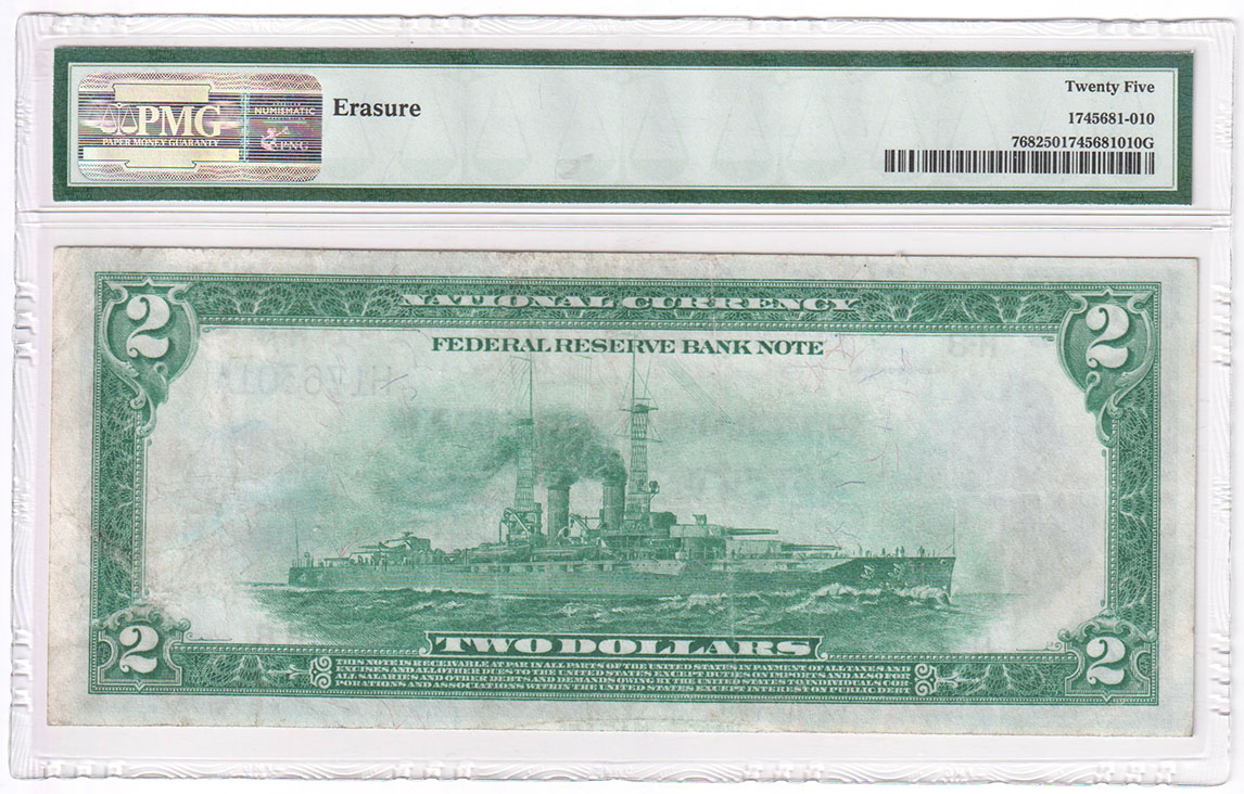 1918 $2 St. Louis Battleship Fr# 768 - PMG VF-25/erasure