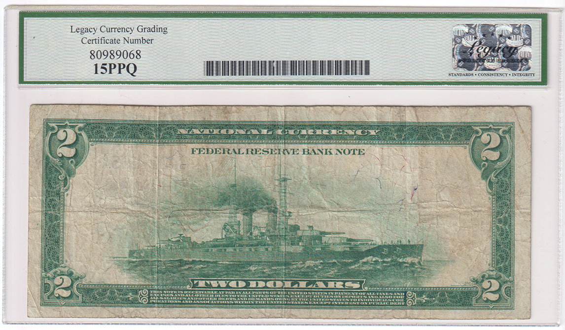 1918 $2 Chicago Battleship Fr# 766 - Legacy F-15 PPQ