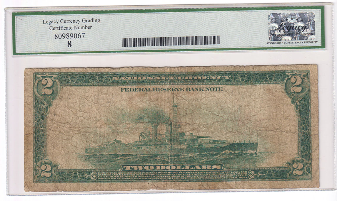 1918 $2 New York Battleship Fr# 751 - Legacy VG-8