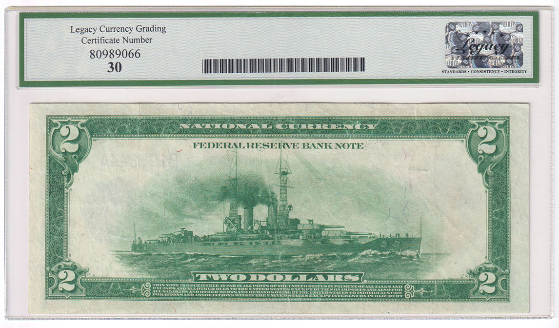 1918 $2 New York Battleship Fr# 750 - Legacy VF-30